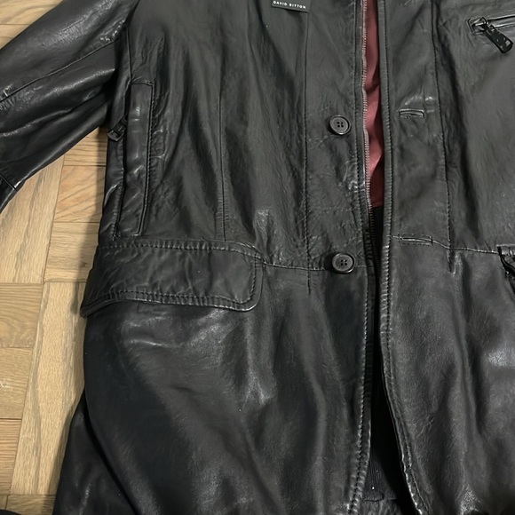 David Bitton leather military style jacket size medium vintage - Picture 5 of 9